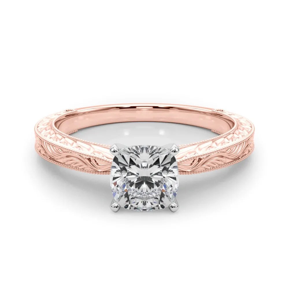 Victoria Cushion Lab Grown Diamond Solitaire Engagement Ring IGI Certified