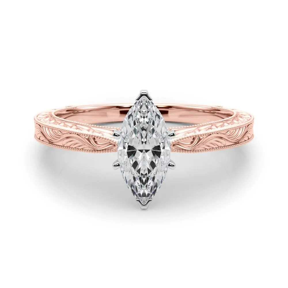 Victoria Marquise Diamond Solitaire Engagement Ring