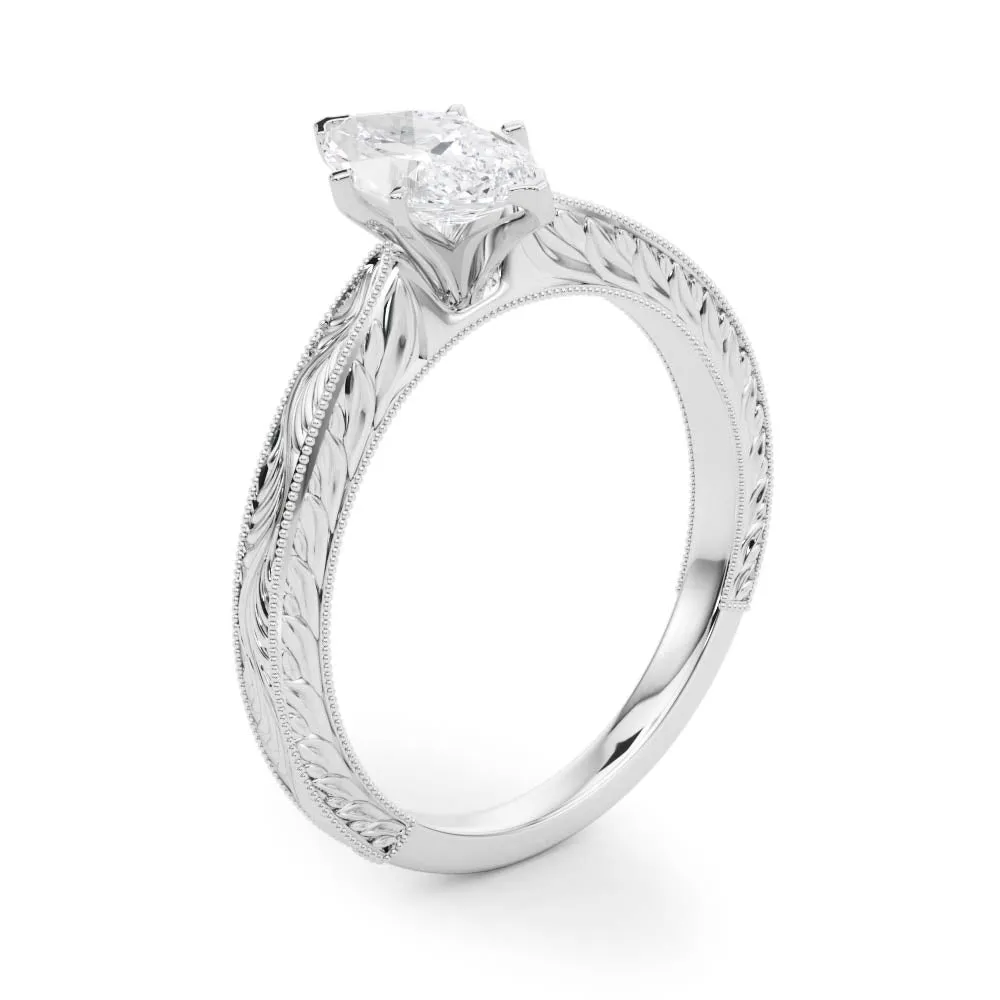 Victoria Marquise Diamond Solitaire Engagement Ring