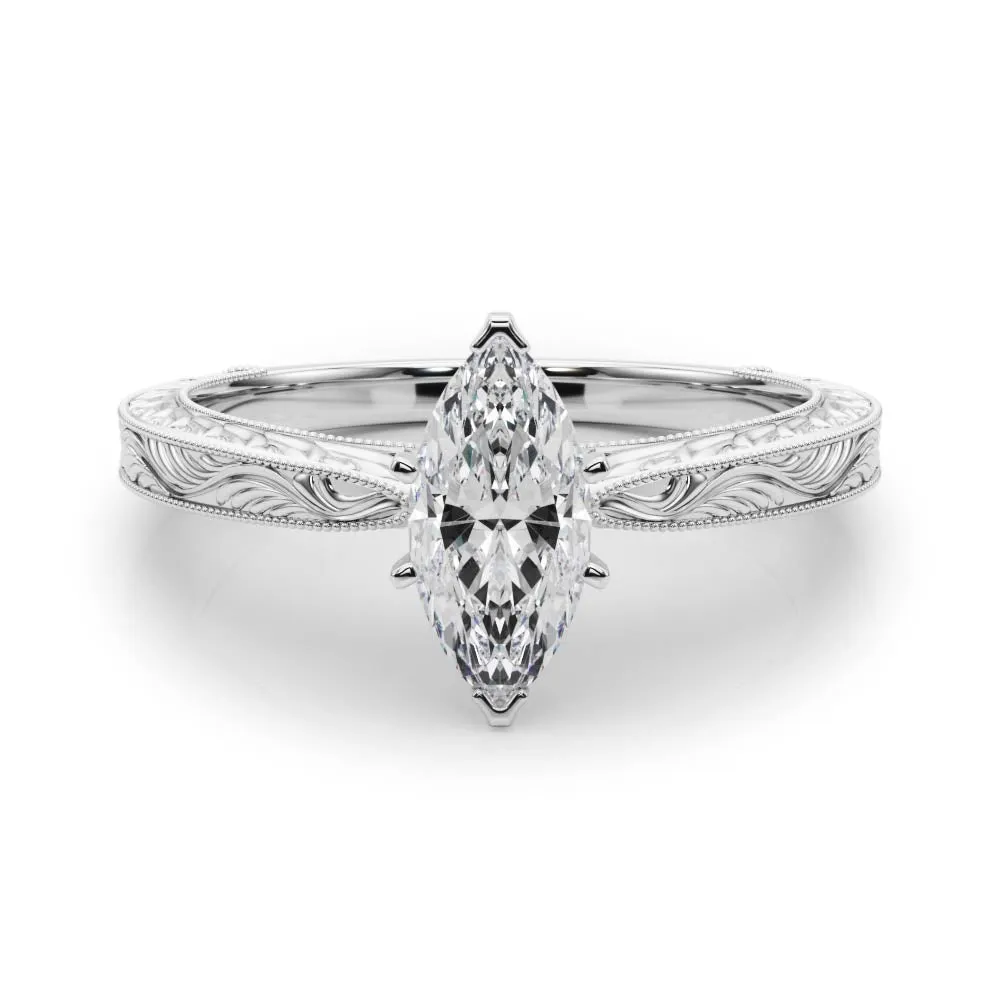Victoria Marquise Diamond Solitaire Engagement Ring