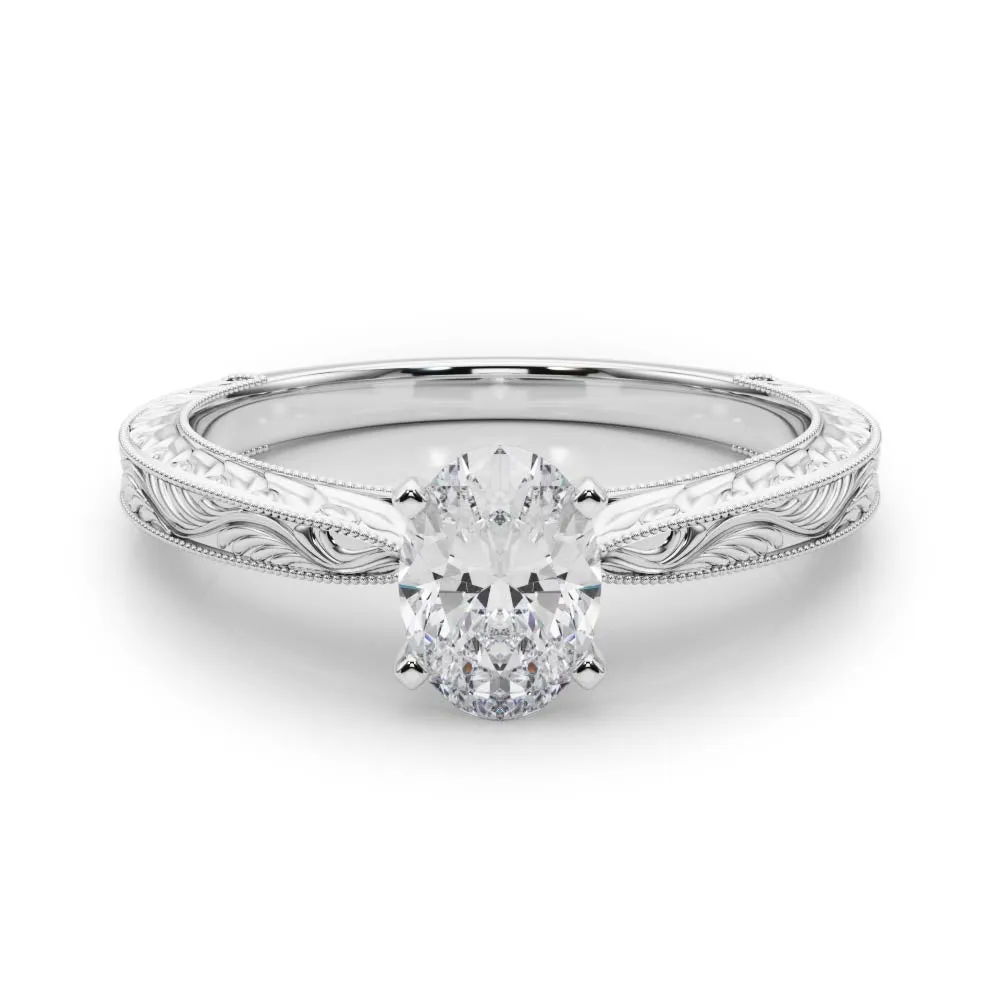 Victoria Oval Diamond Solitaire Engagement Ring