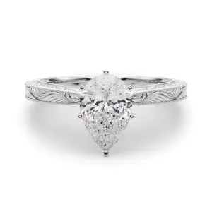 Victoria Pear Diamond Solitaire Engagement Ring