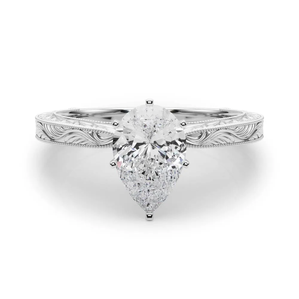 Victoria Pear Diamond Solitaire Engagement Ring
