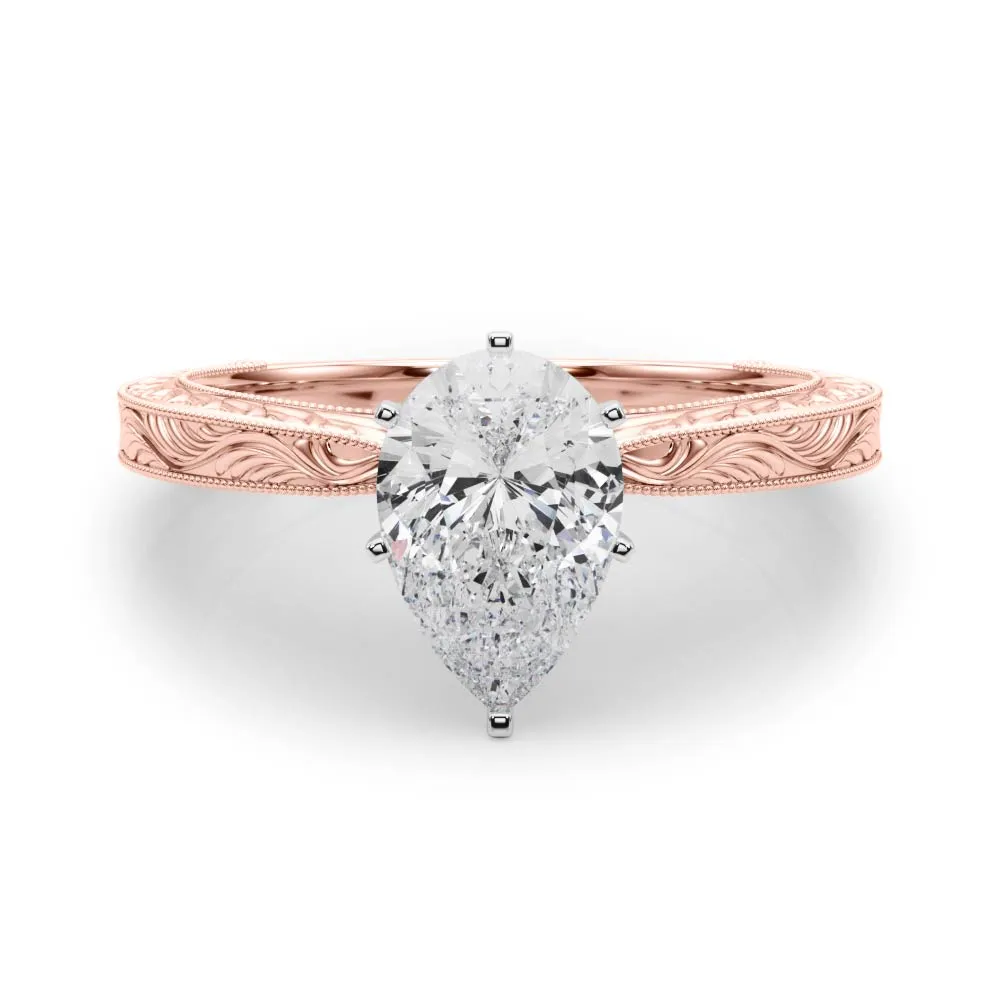 Victoria Pear Diamond Solitaire Engagement Ring
