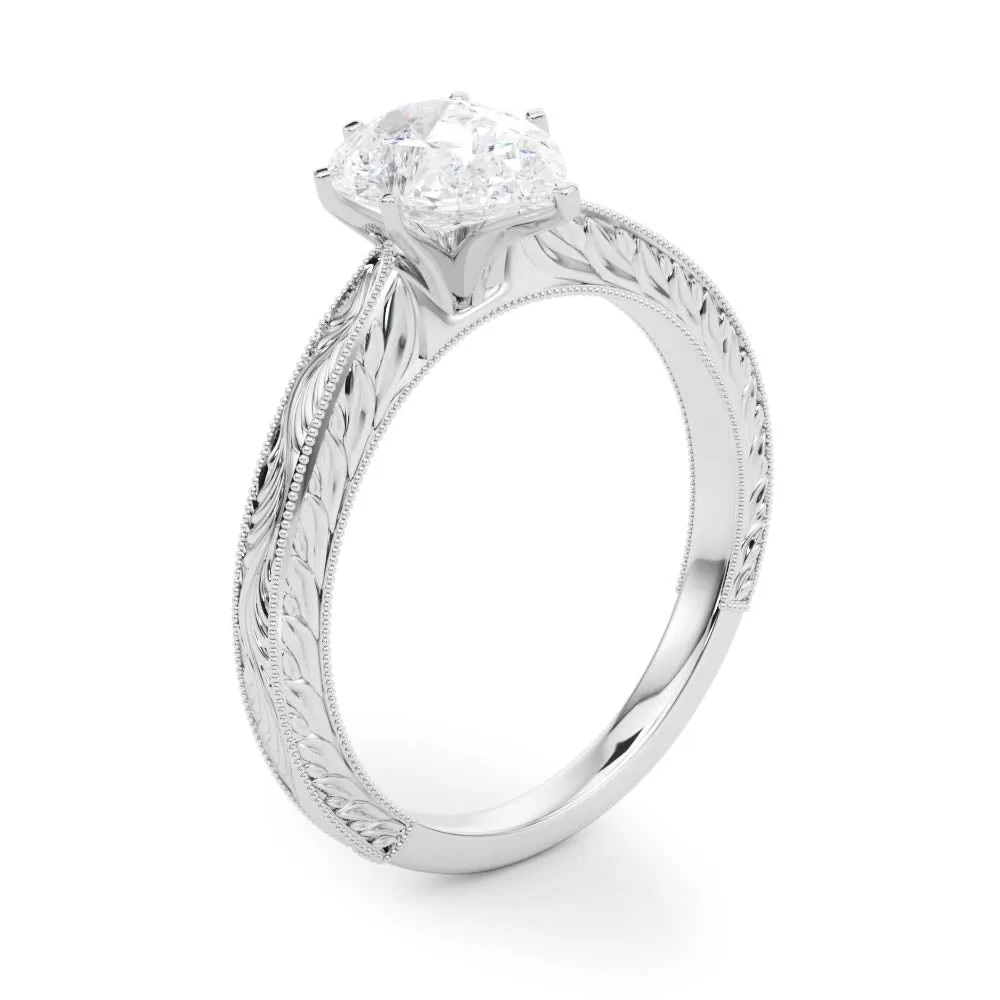 Victoria Pear Diamond Solitaire Engagement Ring