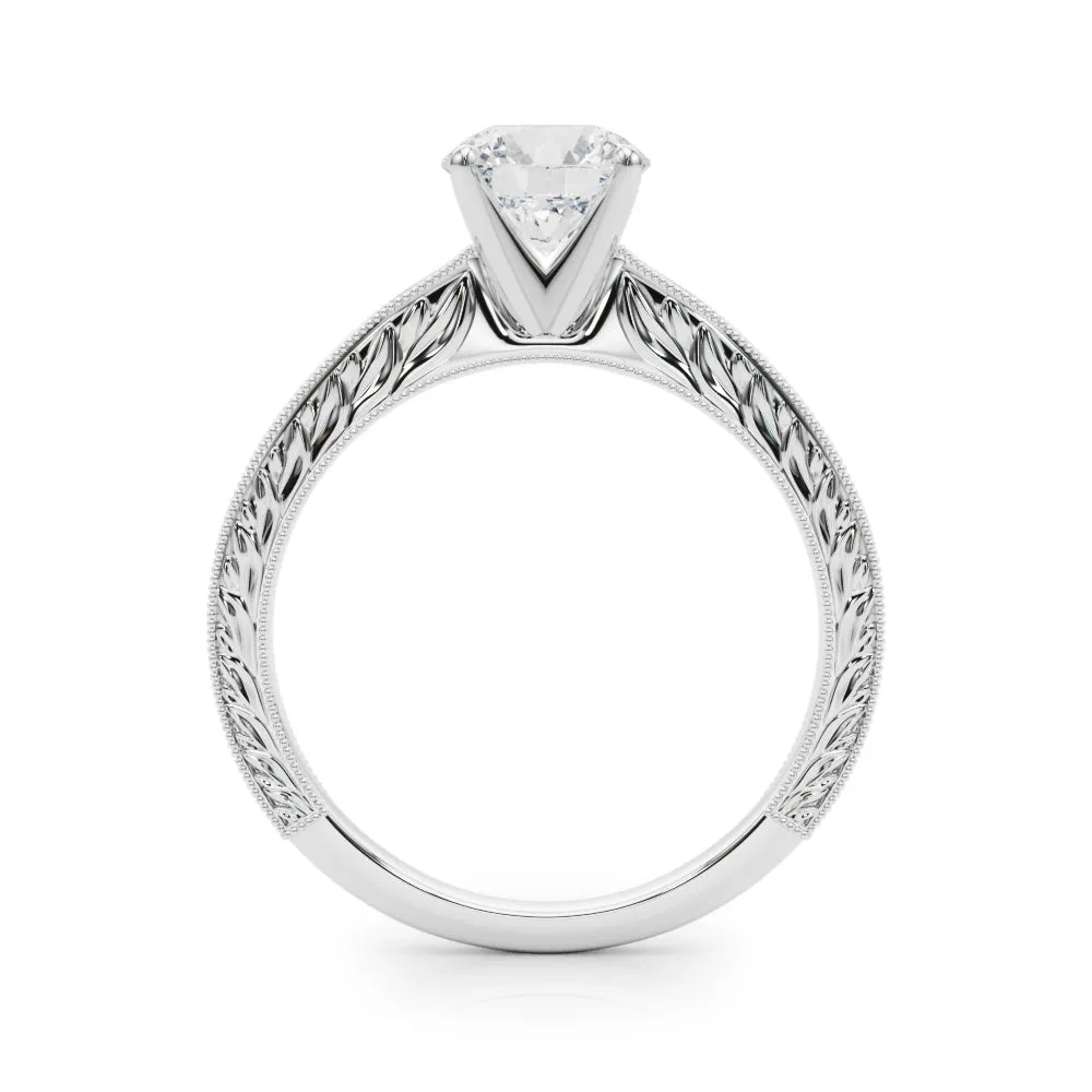 Victoria Round Diamond Solitaire Engagement Ring
