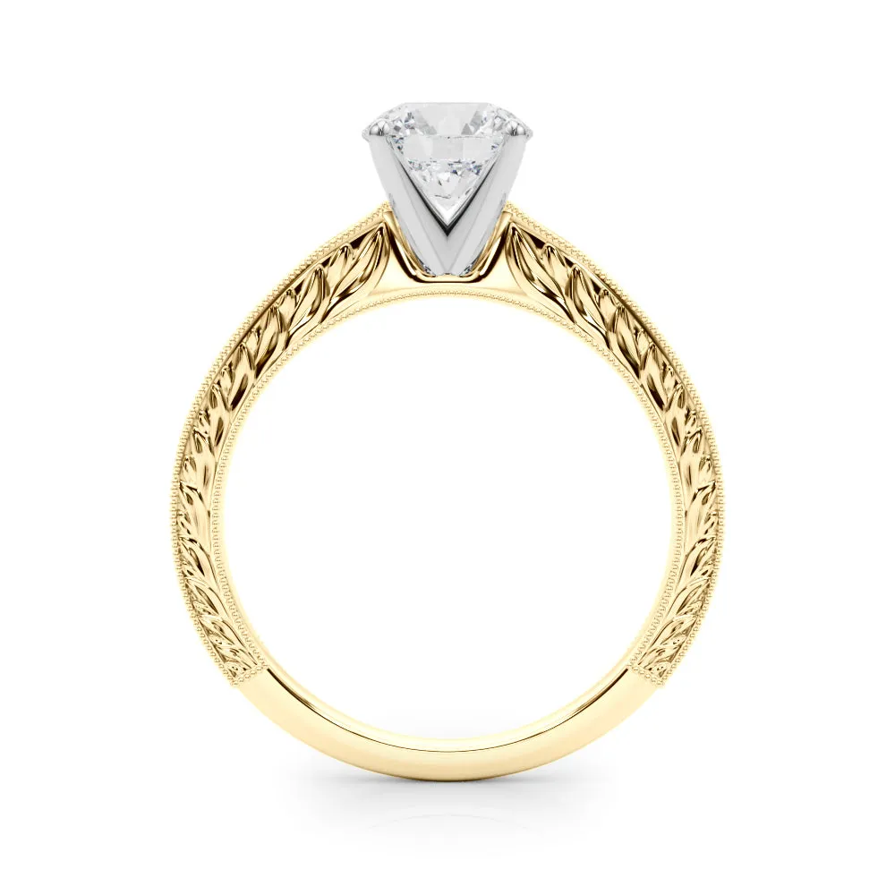 Victoria Round Diamond Solitaire Engagement Ring