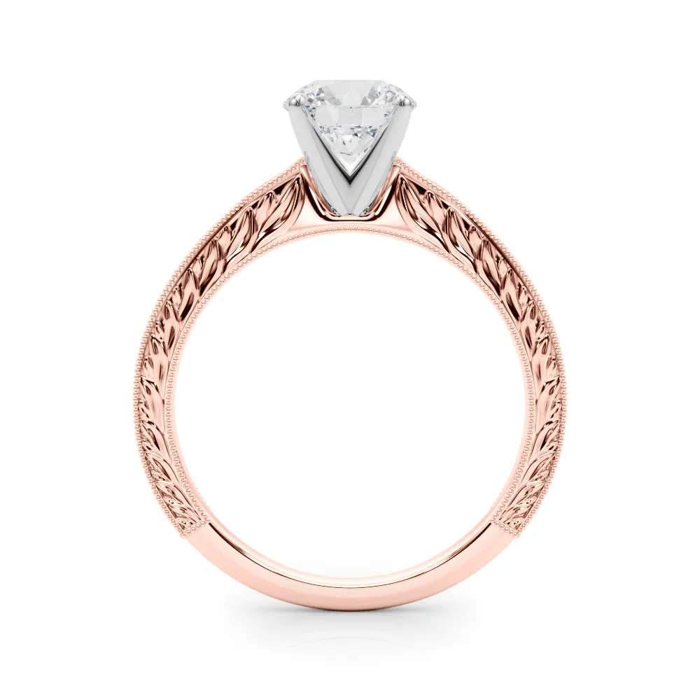 Victoria Round Diamond Solitaire Engagement Ring