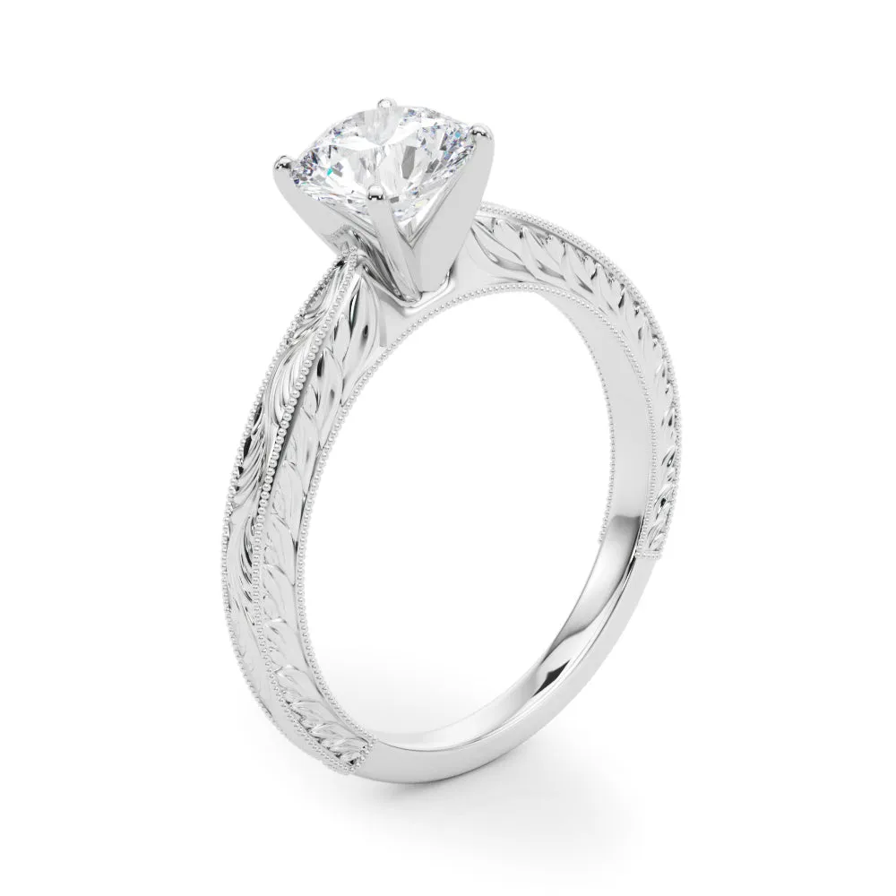Victoria Round Diamond Solitaire Engagement Ring