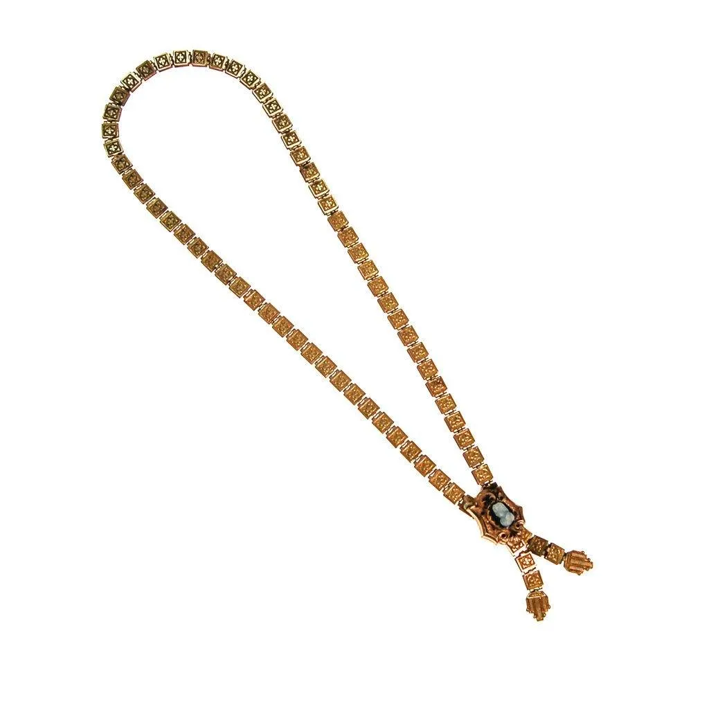 Victorian Book Chain Cameo Necklace