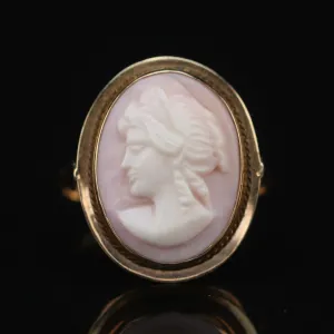 Vintage 14k yellow gold cameo ring