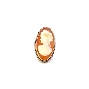 Vintage 14KT Yellow Gold Oval Cameo Ring
