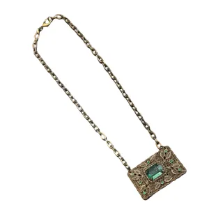Vintage 1800s Filigree Sash Brooch turned Pendant Necklace