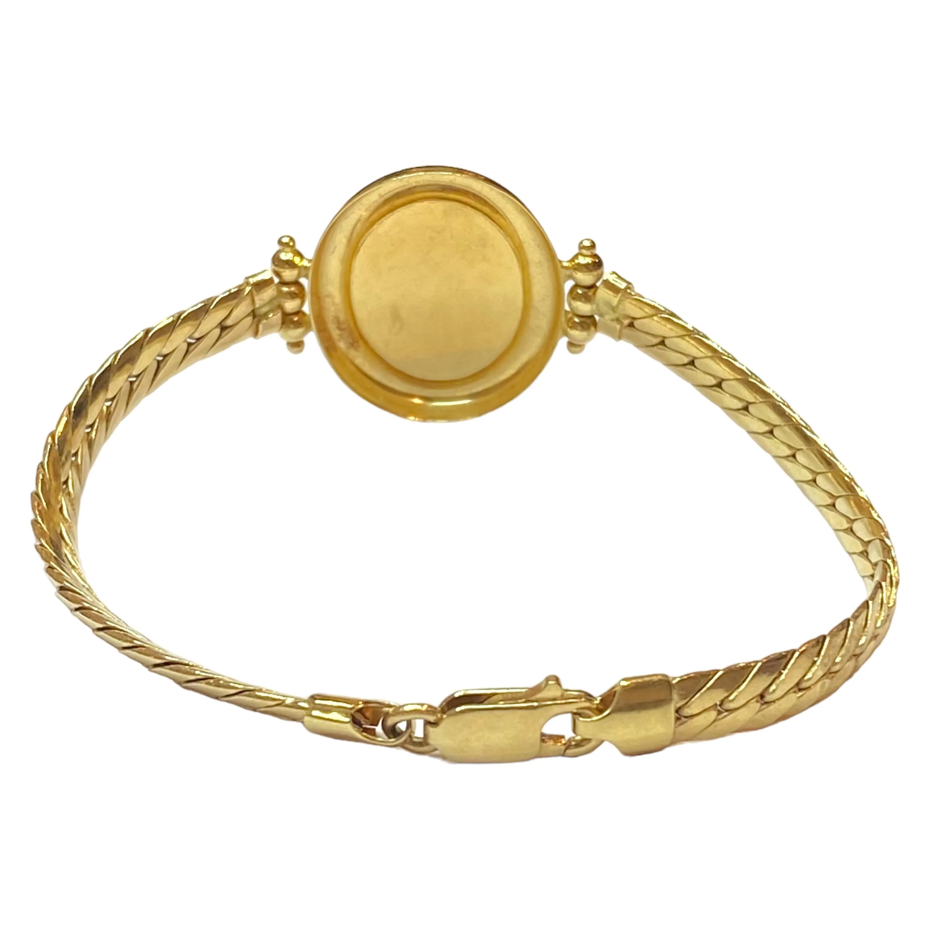 Vintage 18K Yellow Gold Cameo Bracelet