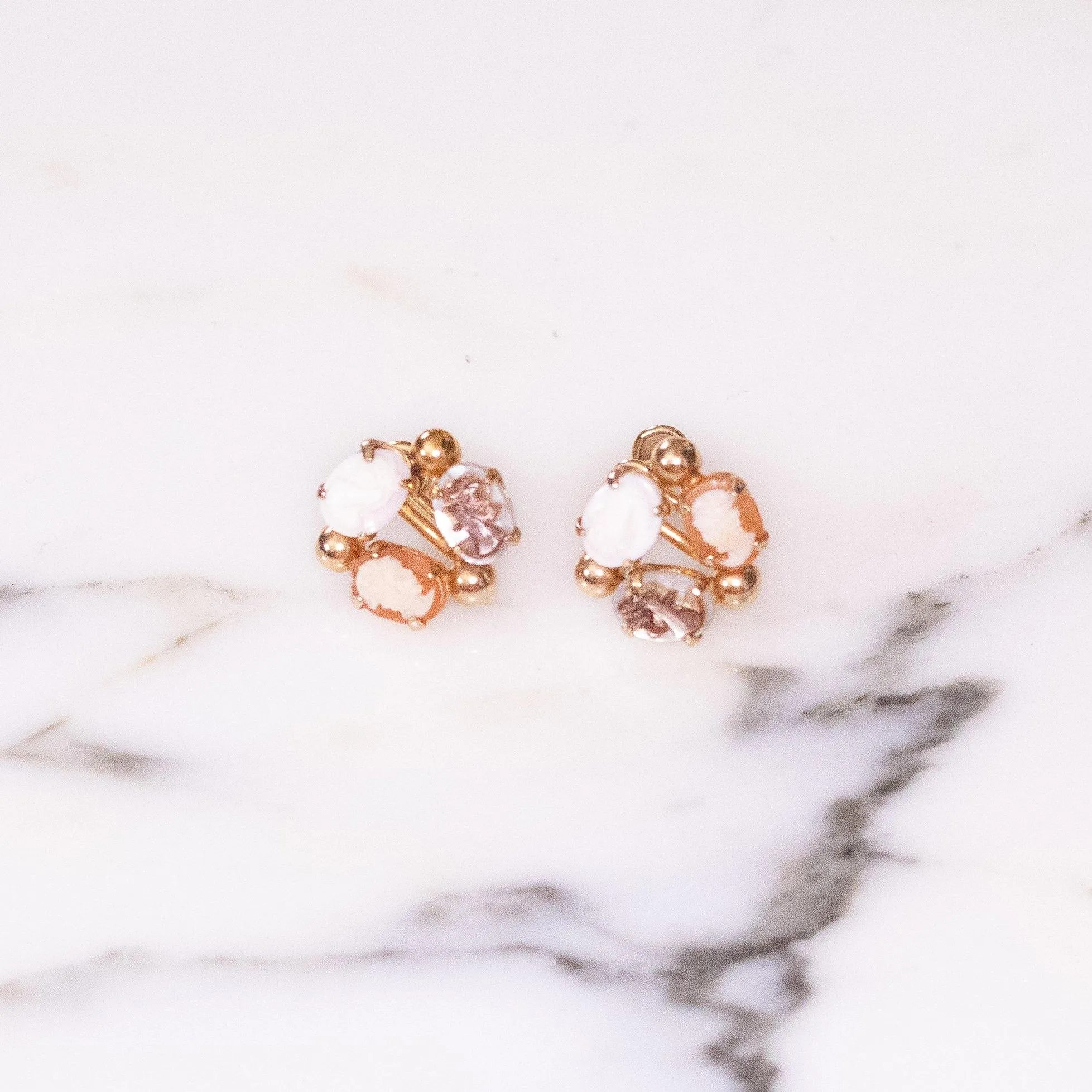 Vintage Cameo Carved Silhouette Earrings