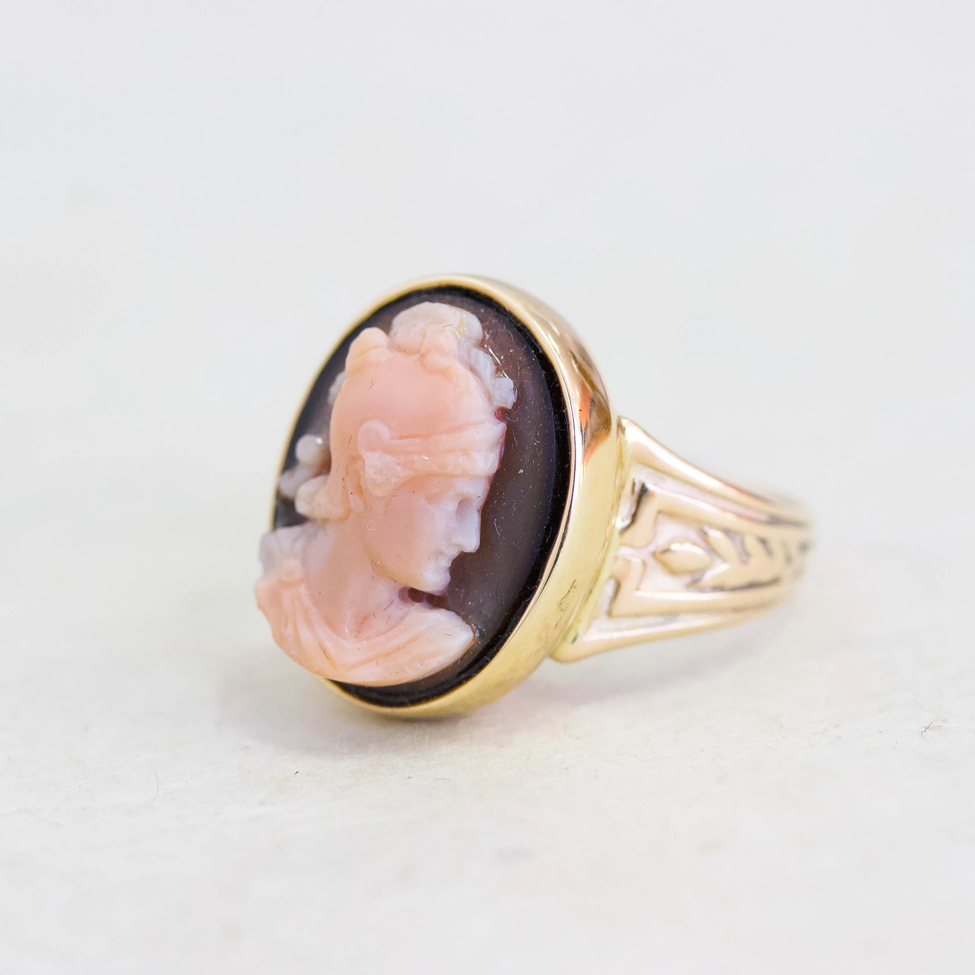 Vintage Cameo Lady Ring, 14k