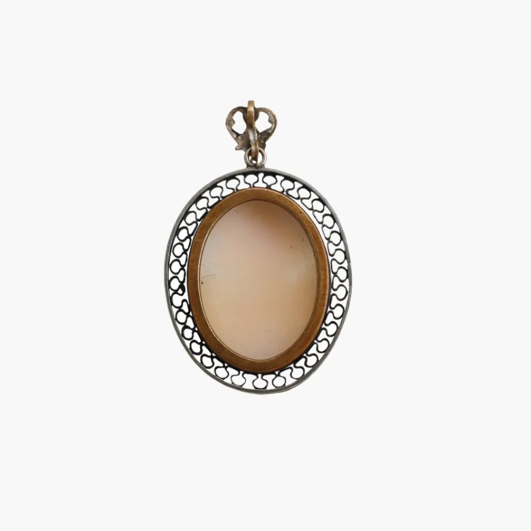 Vintage Cameo Pendant with Heart Bail