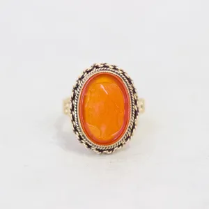 Vintage Carnelian Cameo Ring, 14k
