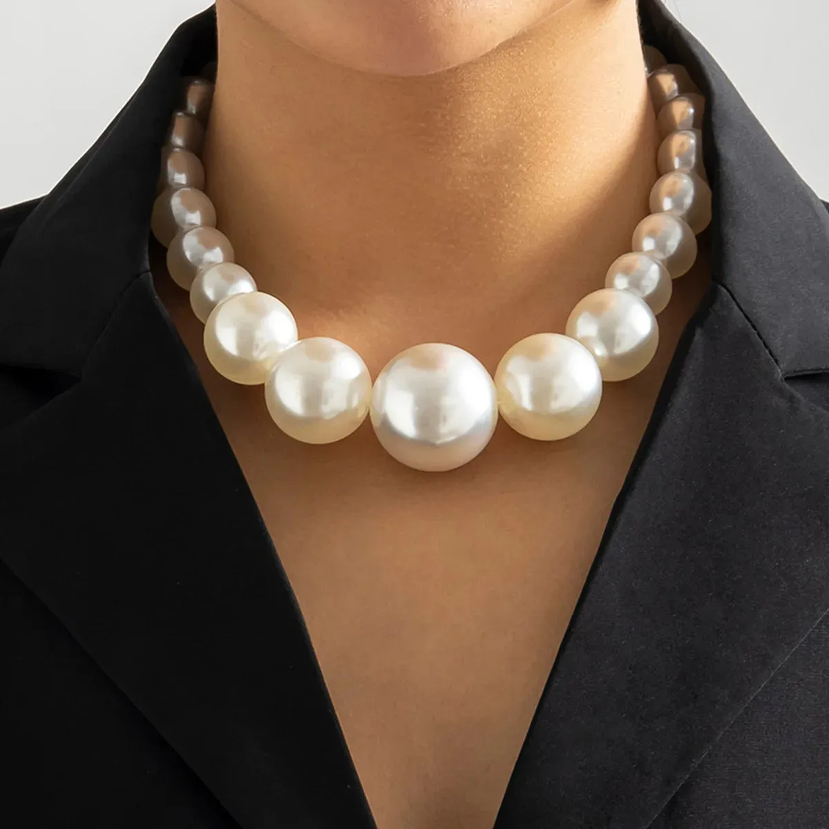 Vintage Double Layer Pearl Choker Necklace for Women Elegant Collar Necklace Bridals Wedding Jewelry Gift for Her