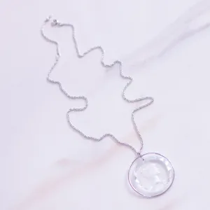 Vintage Etch Crystal Cameo Necklace