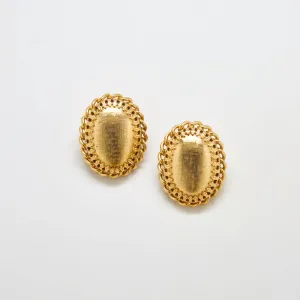 Vintage Gold Chain Cameo Earrings