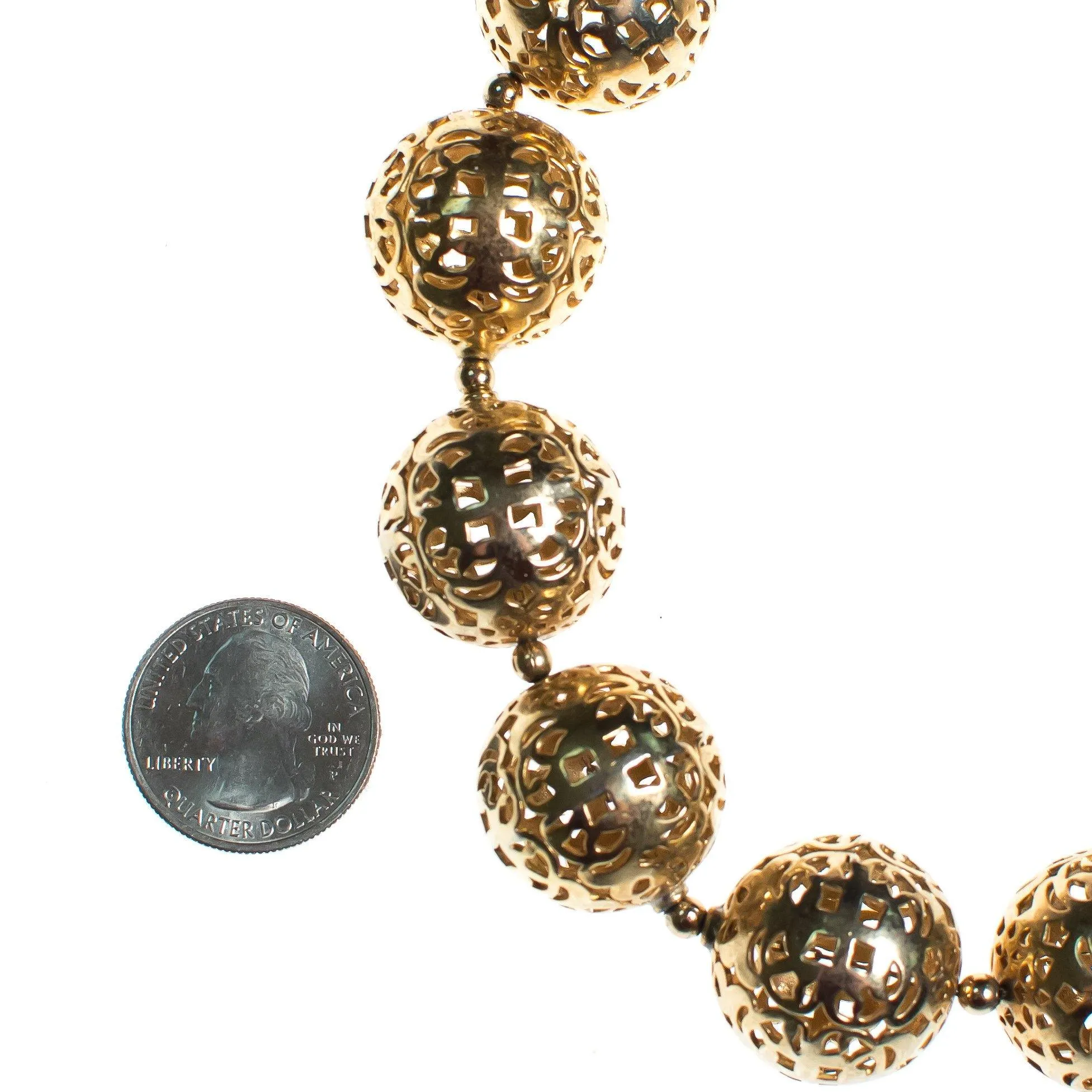 Vintage Napier Chunky Filigree Bead Necklace