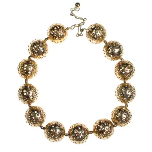 Vintage Napier Chunky Filigree Bead Necklace