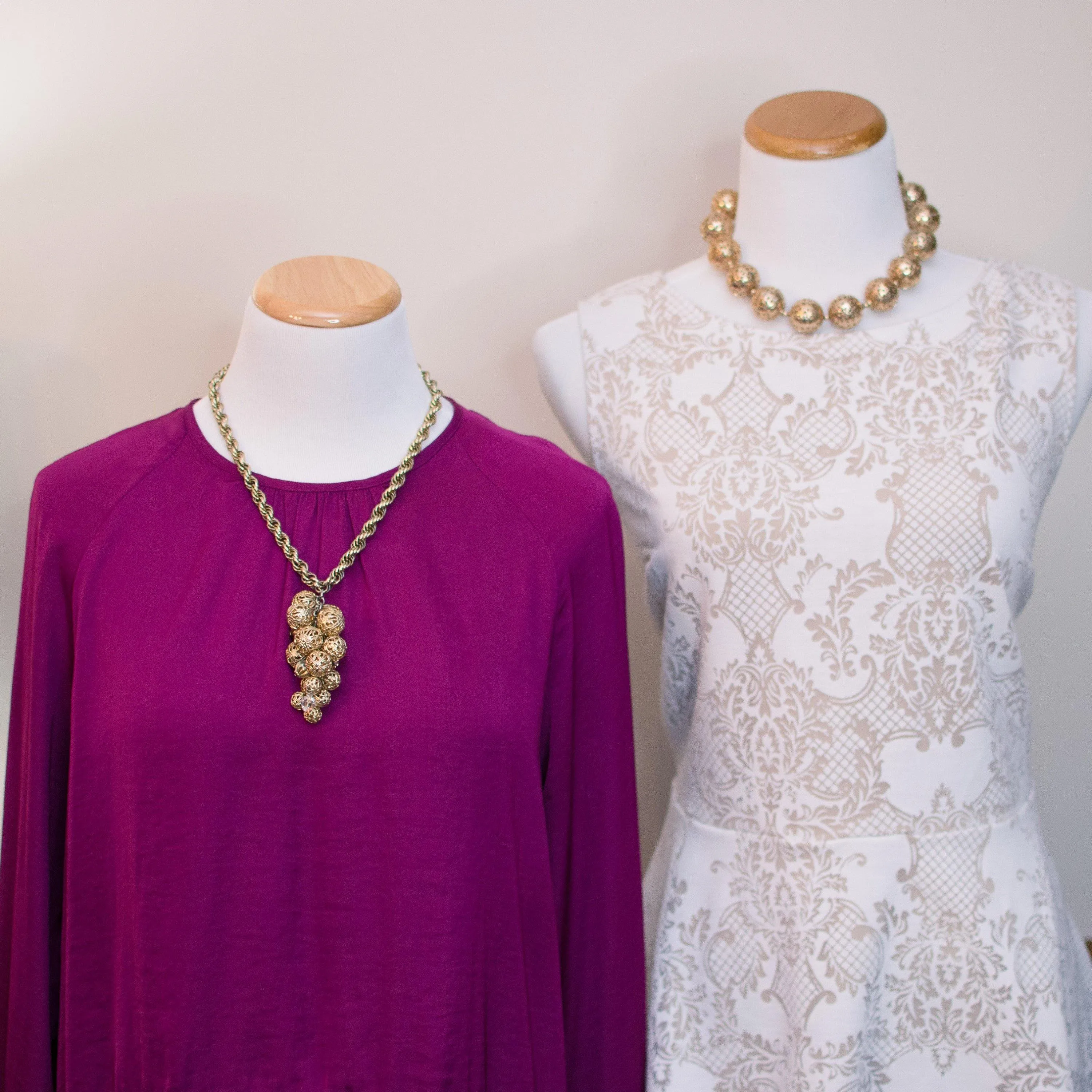 Vintage Napier Chunky Filigree Bead Necklace