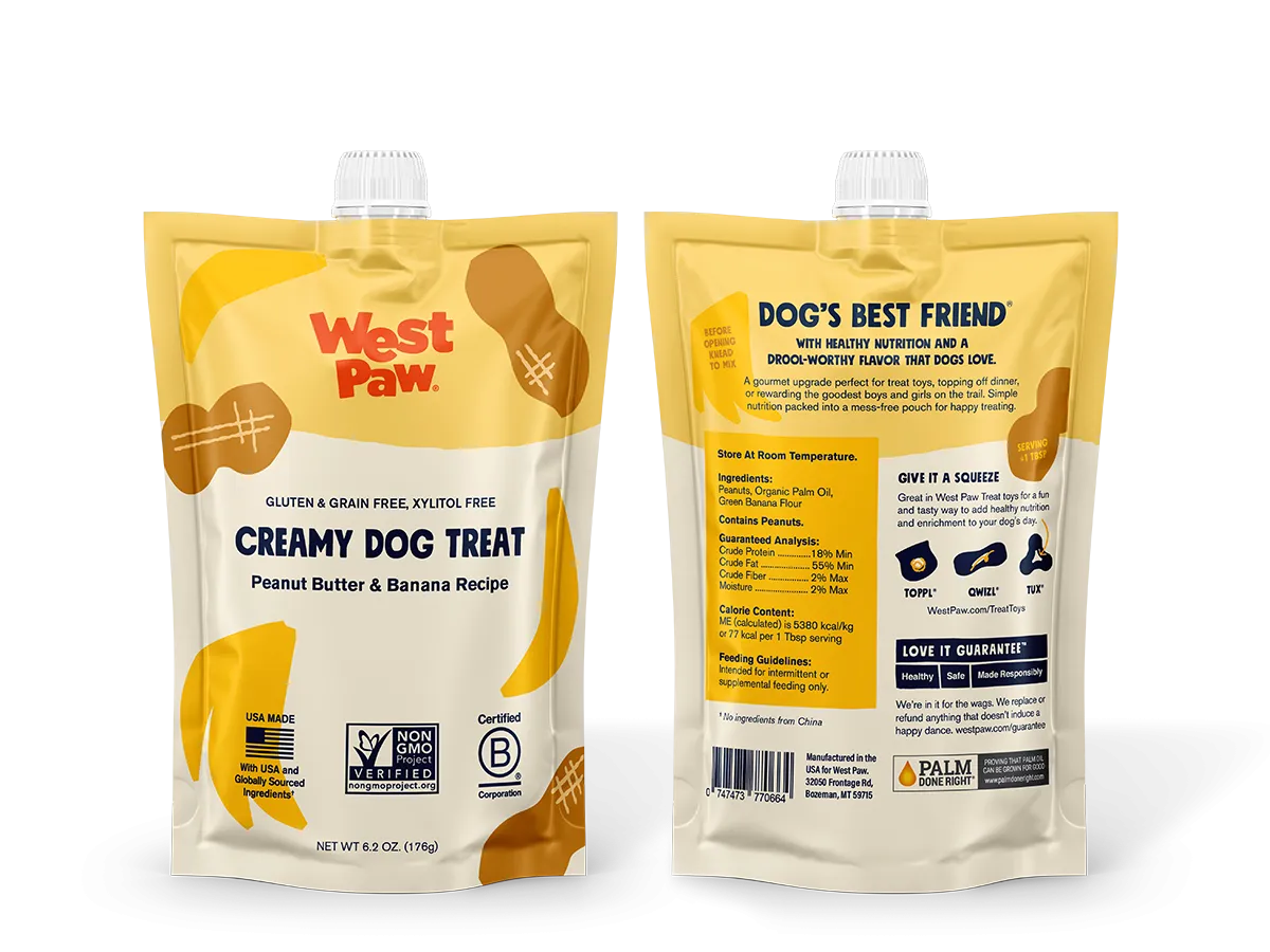 West Paw - Peanut Butter & Banana Creamy Dog Treats