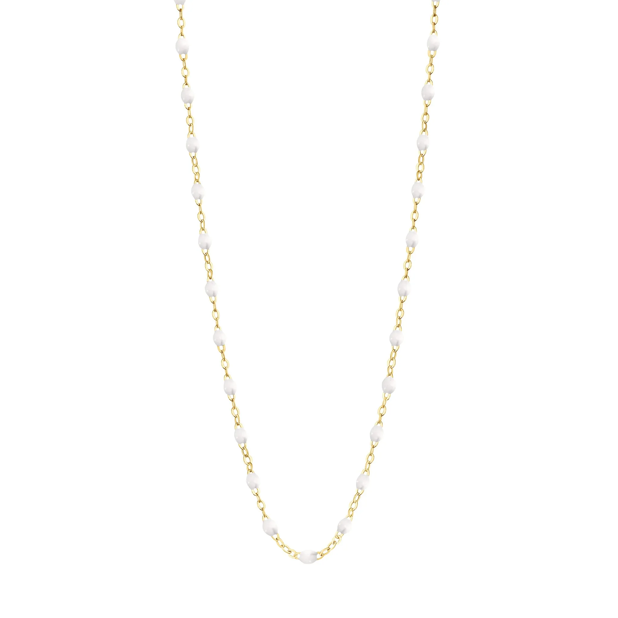 WHITE GIGI CLASSIC NECKLACE 20 INCH- YELLOW GOLD