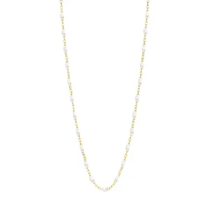 WHITE GIGI CLASSIC NECKLACE 20 INCH- YELLOW GOLD