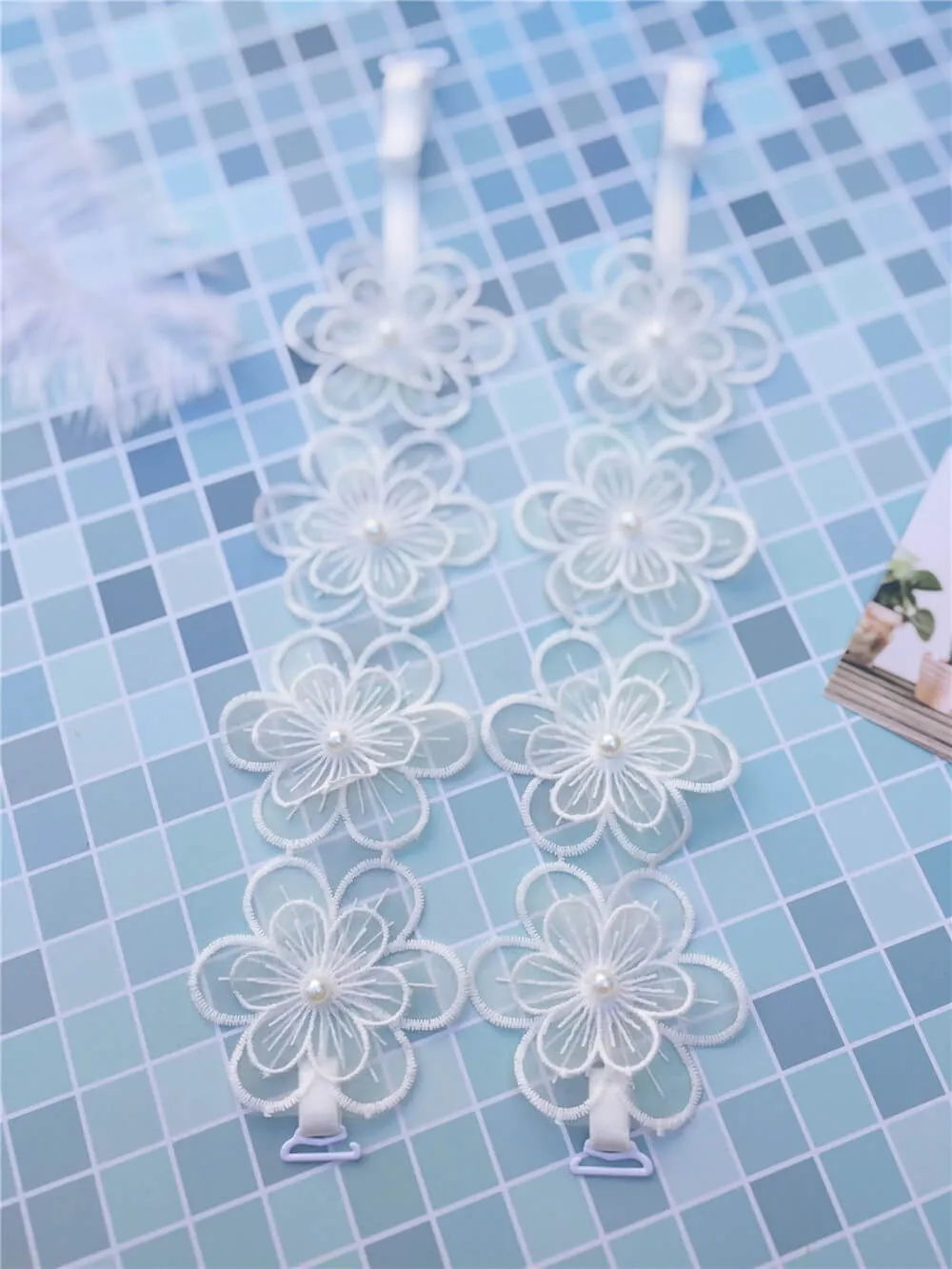 White Lace Big Flower Bra Strap