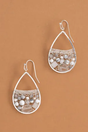 White Mix Beaded Earrings