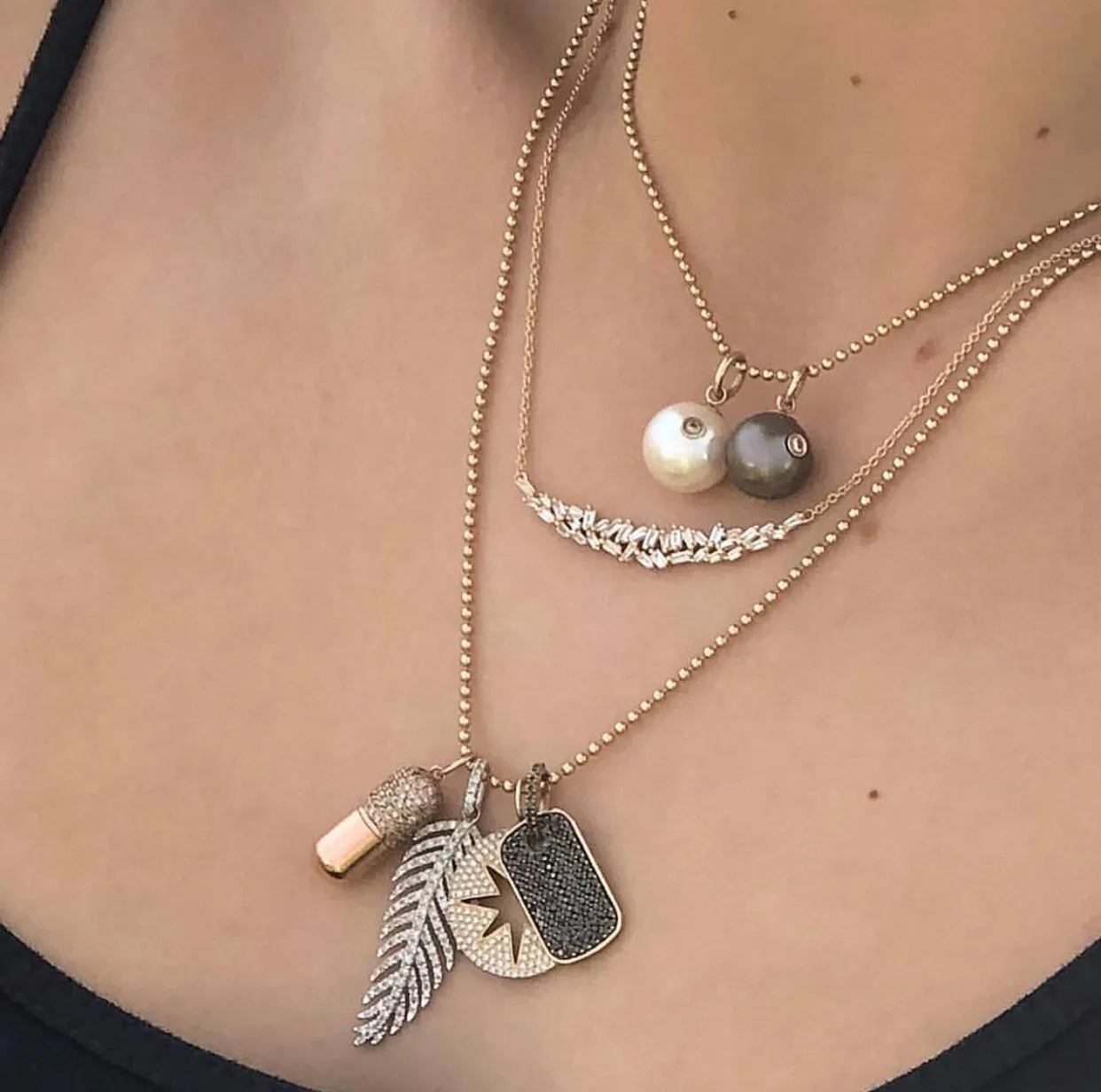 WHITE PEARL WITH BEZEL SET DIAMOND