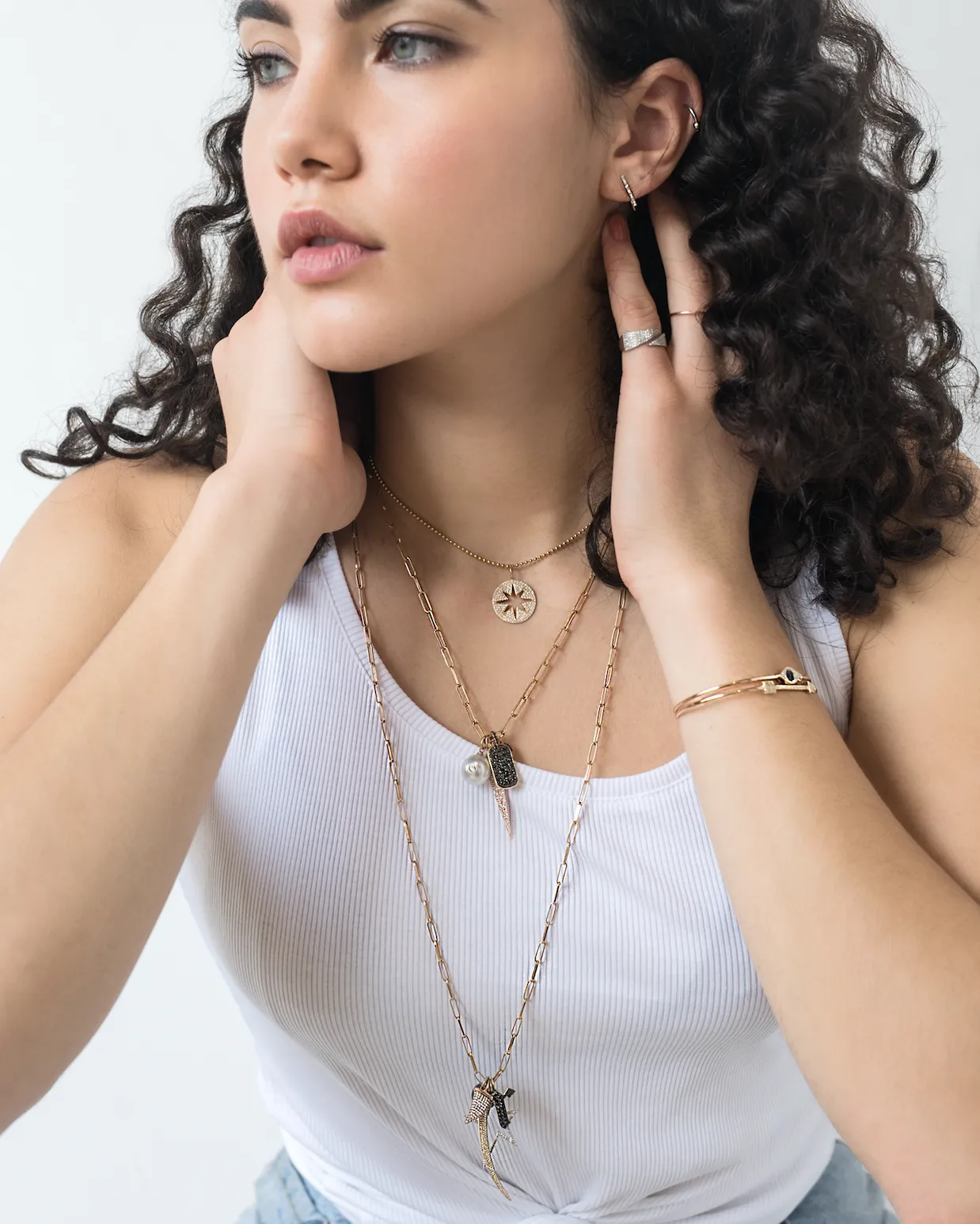 WHITE PEARL WITH BEZEL SET DIAMOND