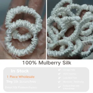 White Silk Scrunchie Tiny - For Adult / Baby / Toddler