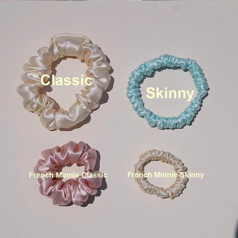 White Silk Scrunchie Tiny - For Adult / Baby / Toddler