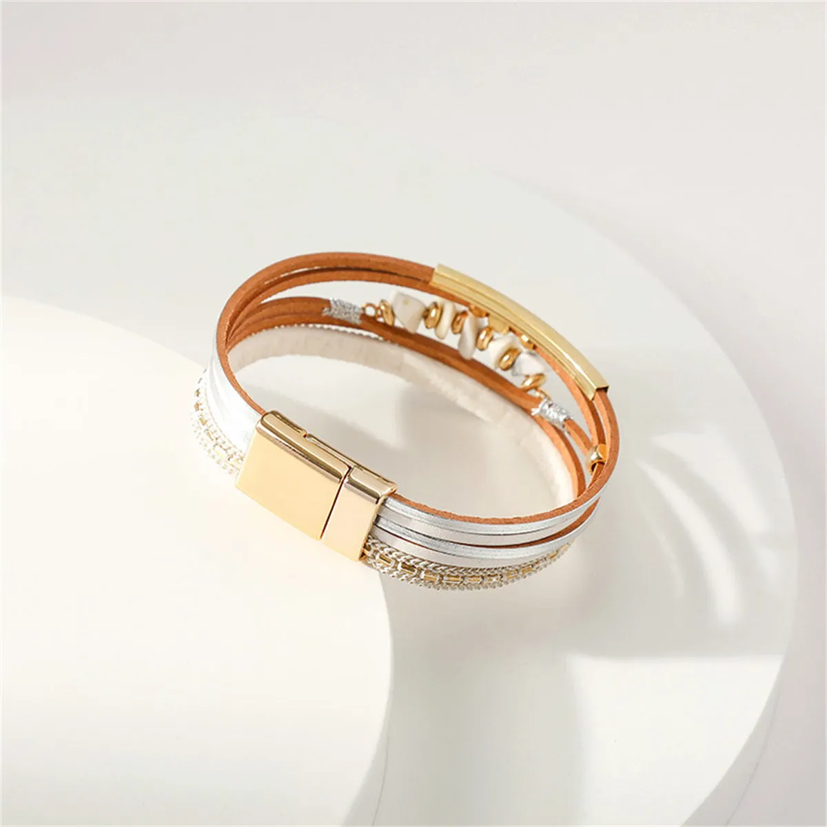 White Turquoise & 18K Gold-Plated Bracelet