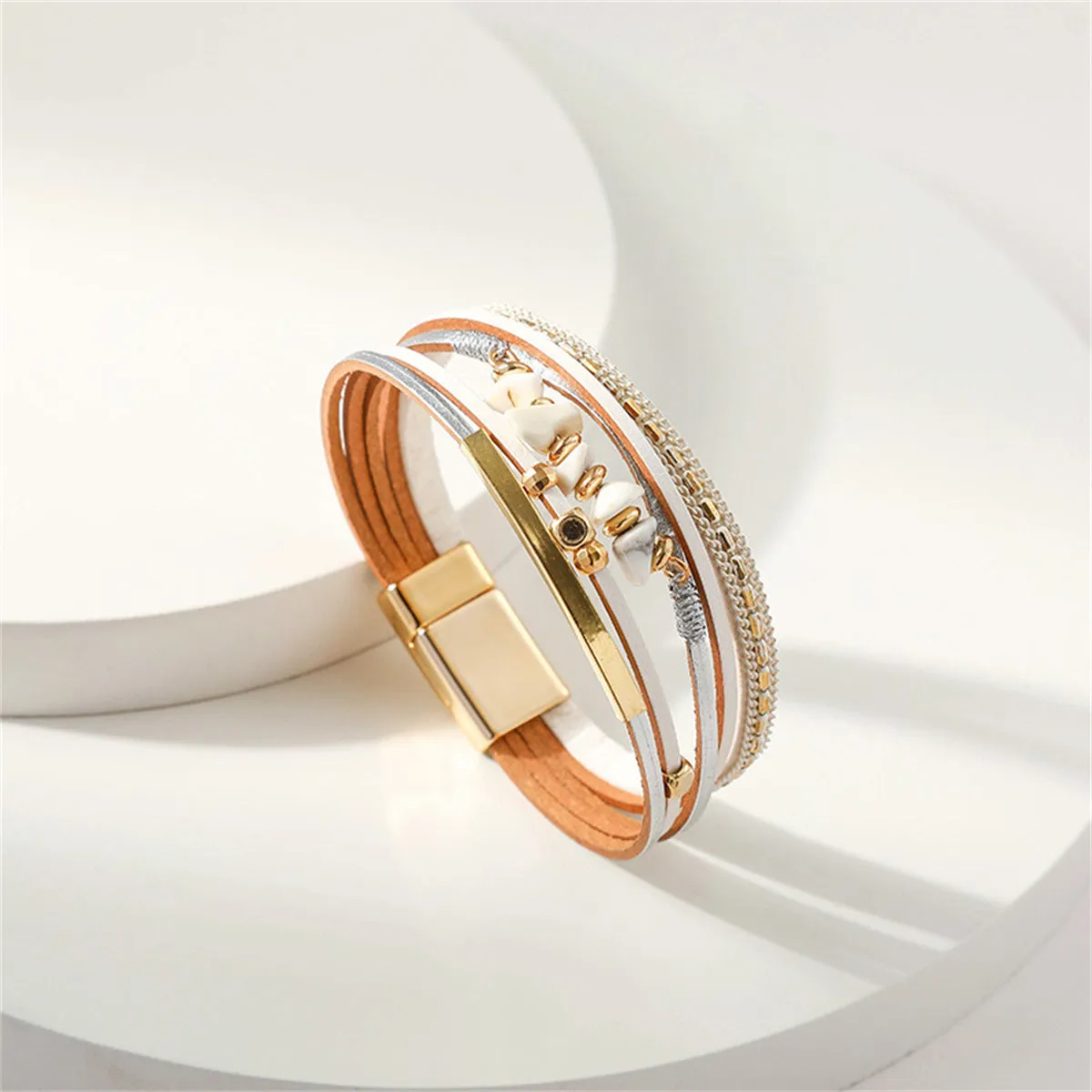 White Turquoise & 18K Gold-Plated Bracelet