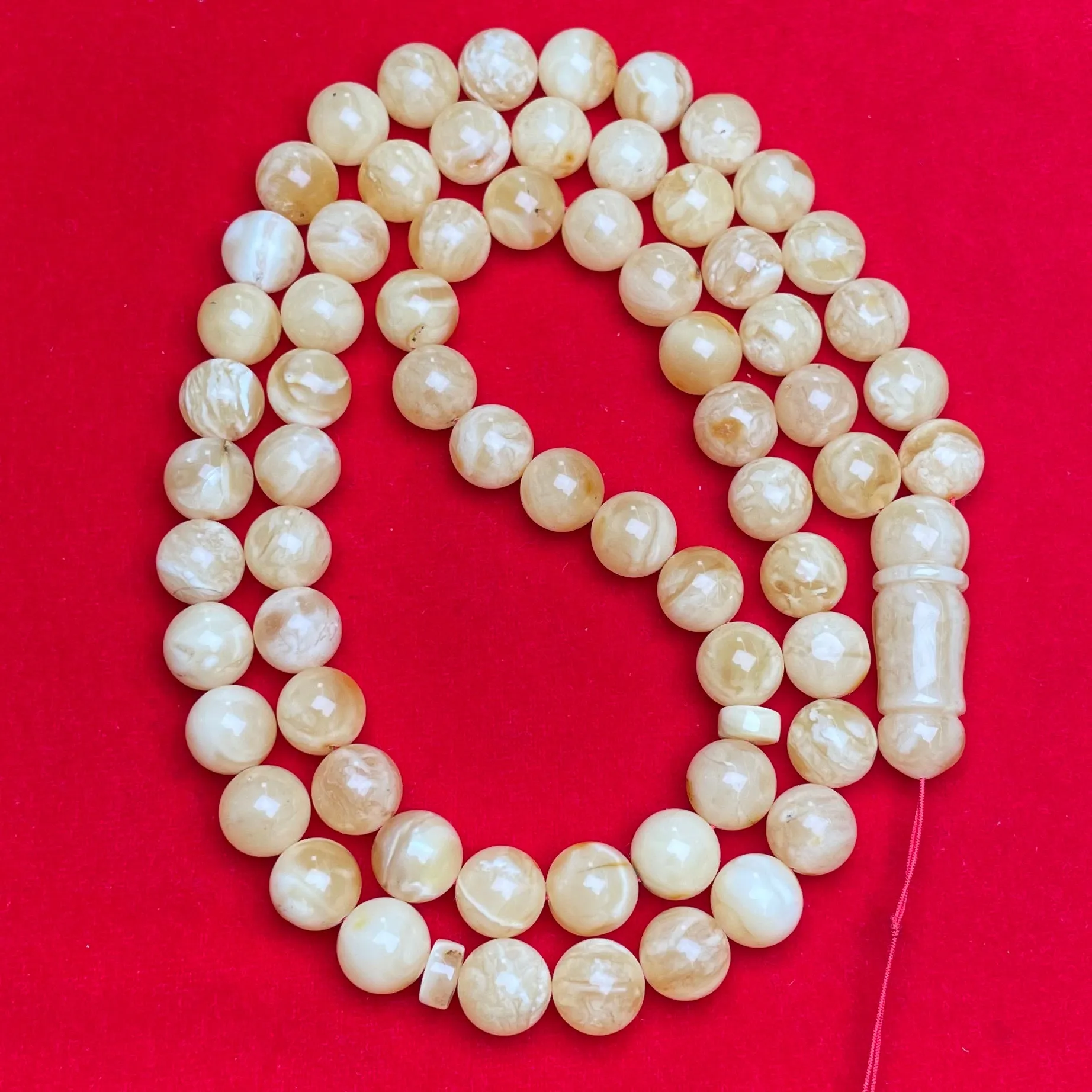 YELLOW/WHITE AMBER MISBAHA 12,2mm 70,7g