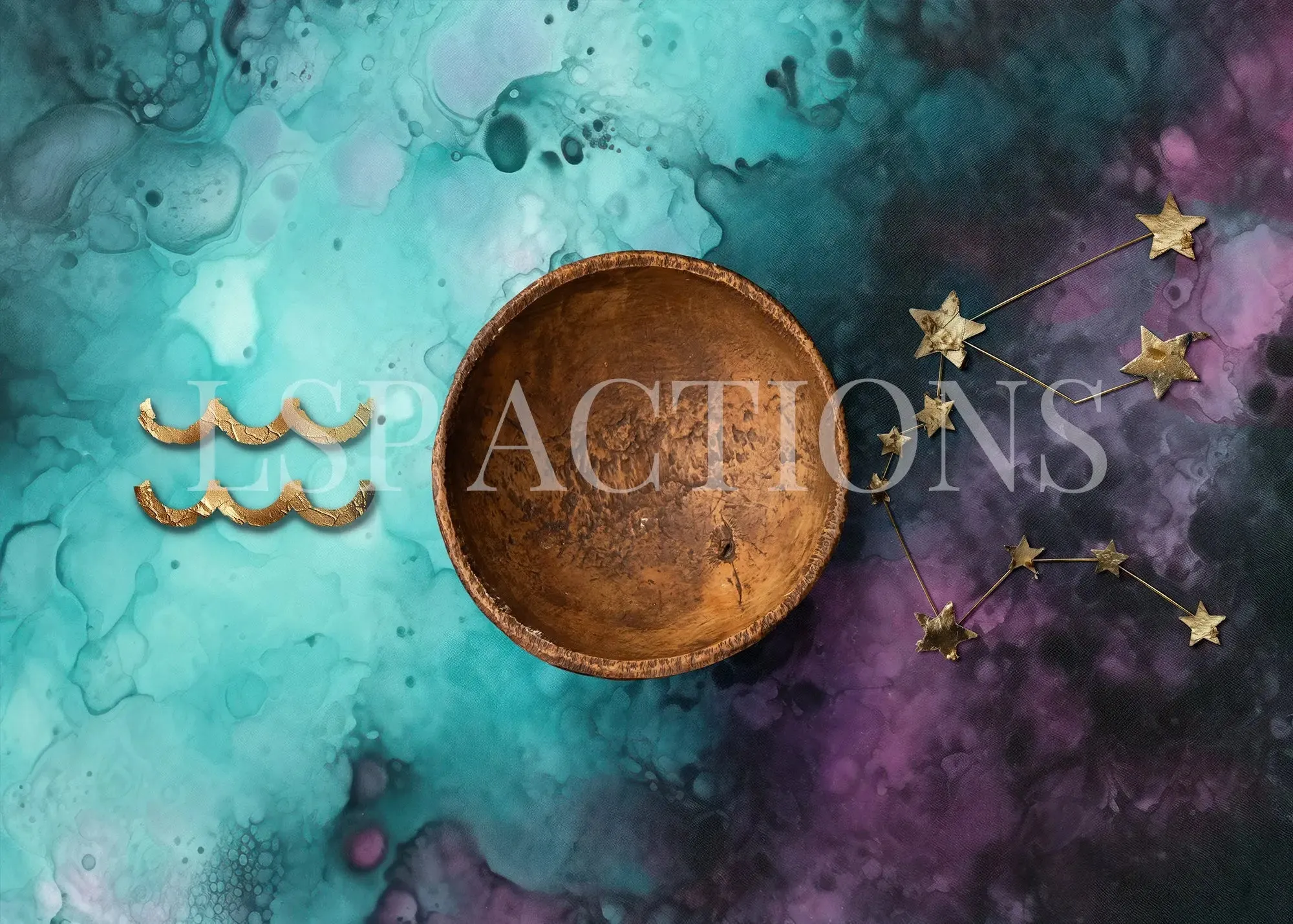 Zodiac Digital Background: Aquarius (Jan 20th - Feb 18th)