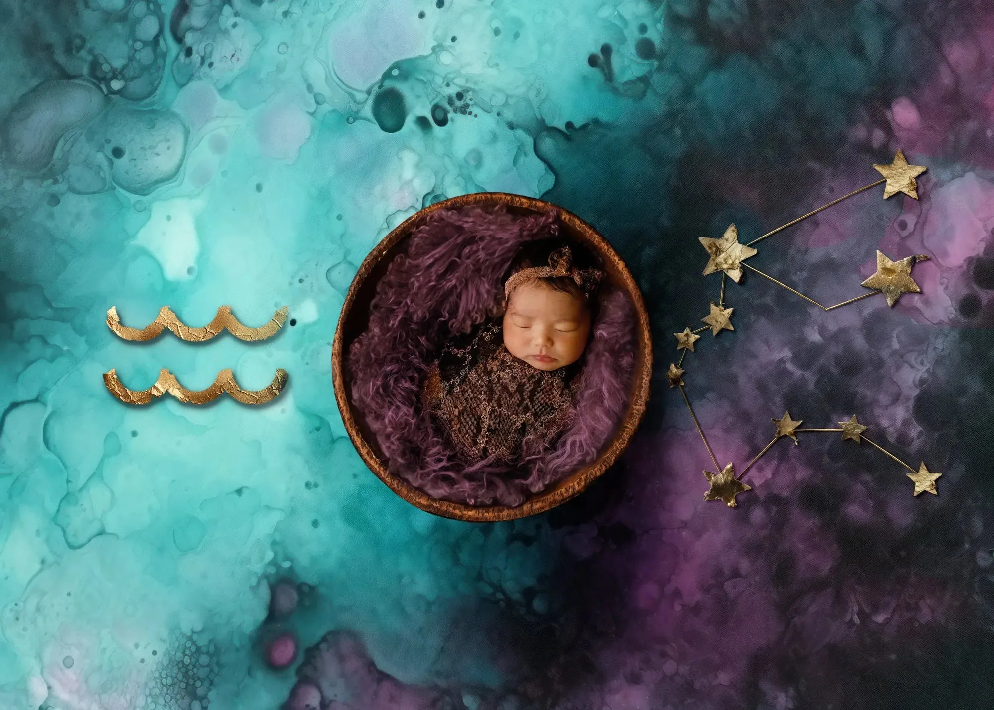 Zodiac Digital Background: Aquarius (Jan 20th - Feb 18th)