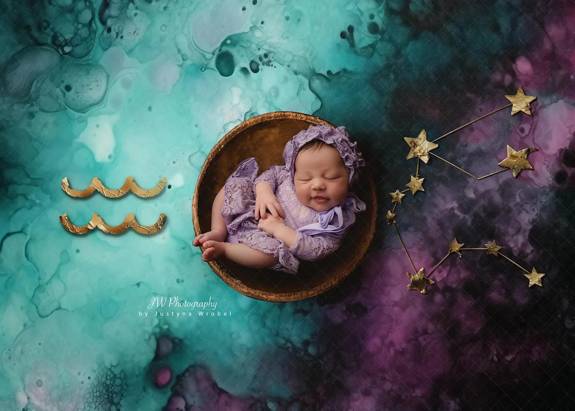 Zodiac Digital Background: Aquarius (Jan 20th - Feb 18th)